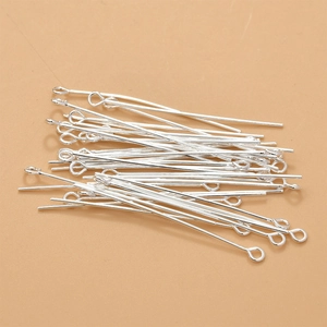 Bright silver eye pins for DIY jewelry making necklaces and beaded bracelets