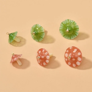Cute Cartoon Mushroom Acrylic Charms Pendants Resin Drip Oil DIY Jewelry Making Accessory For Bracelet Necklace Earrings