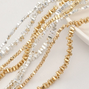 Triangle Hematite Loose Beads Gold Silver Plated Geometric Spacer Beads For DIY Jewelry Making Bracelet Necklace Accessories