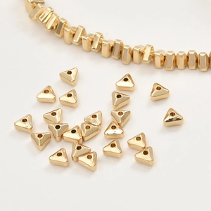 Polished gold triangle spacer beads for DIY jewelry making and handmade bracelet designs