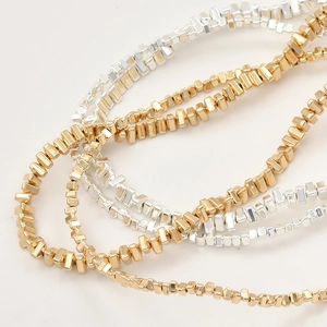 Polished gold and silver triangle spacer beads for DIY jewelry bracelet making