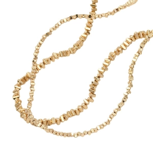 Polished gold irregular faceted bead necklace in a minimalist layered strand style
