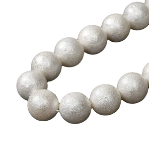 Textured imitation cotton pearl beads with unique matte surface for DIY jewelry making