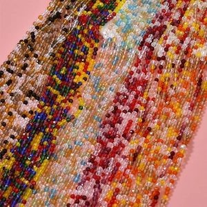 Macro di perle rondelle sfaccettate trasparenti da 3mm in colori autunnali per gioielleria