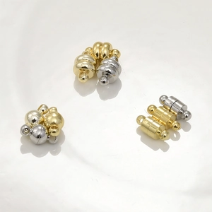 Chiusure Magnetiche in Rame Placcato Oro 14k per Creazione Gioielli DIY Collana Bracciale Connettore Tondo Cilindro Componenti