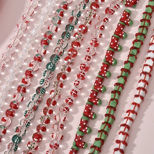 Handmade Christmas Lampwork Glass Beads Santa Hat Snowflake Sock Gift Box Shape Loose Spacer Beads For DIY Jewelry Making