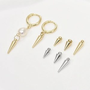 Pendentifs Rivet en Cuivre Plaqué Or 14K Forme de Pointe Goutte d'Eau pour Bracelet Collier Boucles d'Oreilles DIY Punk Minimaliste Bijoux