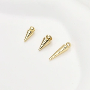 Pendentifs en forme de pointe dorés 14 carats en trois tailles pour bijoux DIY