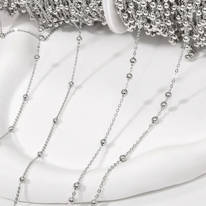 Platinum Plated Copper Bead Chain For DIY Jewelry Making Necklace Bracelet Materials Minimalist Satellite Chain Components