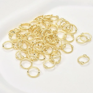 Λεπτομέρεια από επιχρυσωμένους κρίκους 14k με τρύπες για χειροποίητα κοσμήματα DIY