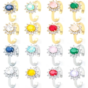 Vintage Koreanischer Stil Zirkonia Blume Offener Ring Für Damen Verstellbar Metall Sonnenblume Fingerring Schmuck Geschenk