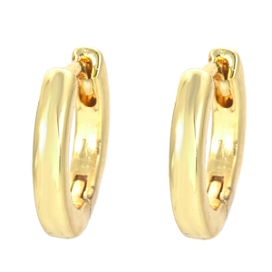 Minimalistische polierte goldene Creolen für Damen und Herren mit Klickverschluss Design