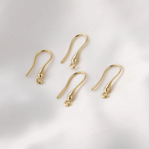 18K Vergulde Koperen Lange Druppel Oorhaken Voor DIY Sieraden Maken Hoogwaardige Handgemaakte Oorbel Componenten