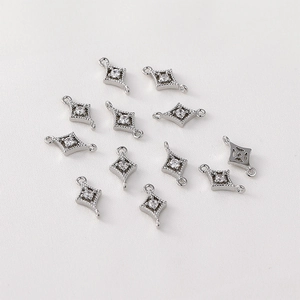 14K gold plated rhombus star pendants with zircon for DIY jewelry making and bracelets