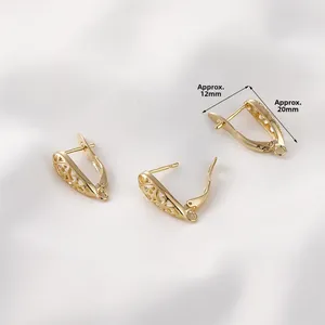 18k vergulde holle waterdruppel oorringen met parelkap lussen, afmeting circa 20x12 mm