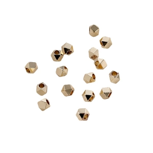Perles d'espacement géométriques plaquées or 14k pour création de bijoux DIY