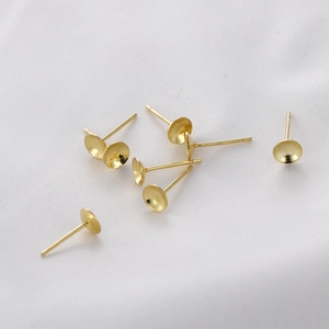 Détail de base de boucle d'oreille en argent S925 doré pour bijoux DIY