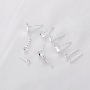 Clous d'oreilles en argent S925 avec supports dorés pour la création de bijoux DIY