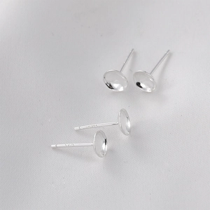 Clous d'oreilles en argent S925 avec base coupelle dorée pour la création de bijoux