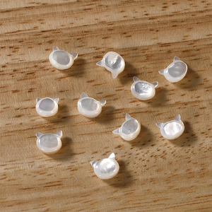 Cat head shaped natural mother of pearl shell charms for DIY jewelry making