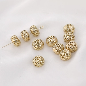 Distanziatori vintage traforati placcati oro 14k per creazione di gioielli e braccialetti