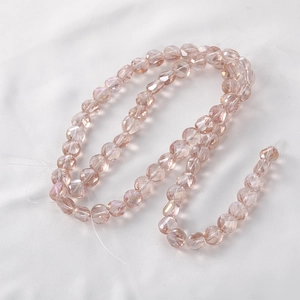 Facettierte pfirsichrosa Glasperlen mit AB-Beschichtung für DIY-Schmuckherstellung