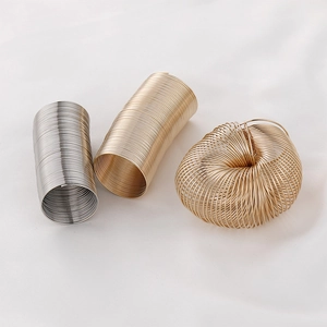 Memory steel wire ring and bracelets in silver and gold finishes for DIY jewelry making