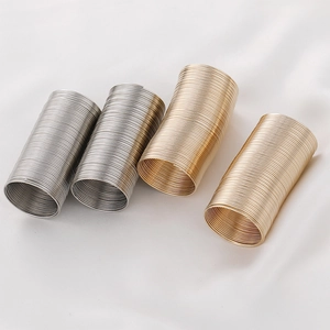 Spiral memory steel wire rings in gold and silver finish for DIY jewelry making and crafts