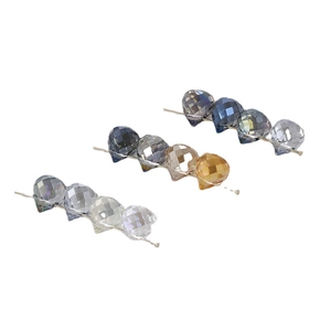 Faceted multi-color crystal teardrop beads for DIY jewelry making and necklaces