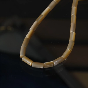 5x10mm cylindrical moonstone shell beads strand with glossy finish for jewelry making