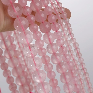 Cuentas de cuarzo rosa natural para joyería DIY en múltiples tamaños de 4 mm hasta 12 mm