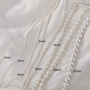 Perle di conchiglia bianche per creazione gioielli fai-da-te in misure da 2mm a 12mm
