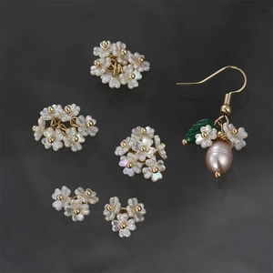 DIY Shell Texture Flower Charms Resin Beads For Jewelry Making Earring Pendants Handcrafted Floral Material White Gold Tone
