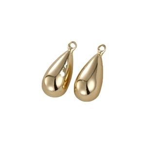 Polished 14k gold-filled teardrop charms with jump rings for DIY earring making