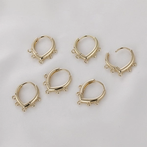 Detailed view of 14k gold-filled leverback earrings with three loops for DIY jewelry making
