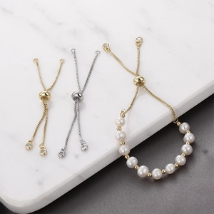 Accessorio per Bracciale Veneziana in Ottone Regolabile Con Zirconia Placcato Oro Argento DIY Componente per Creazione Gioielli