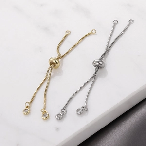 Bracciali a catena veneziana regolabili con zirconia e placcatura in oro e argento