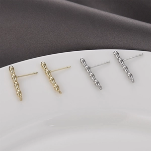 Orecchini a perno con perline placcati oro 14k con anelli per creazione gioielli DIY