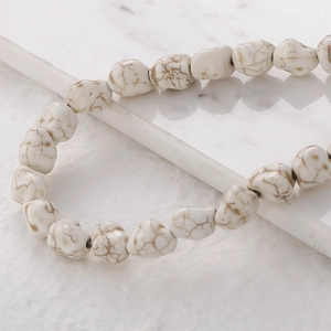 Irregular white turquoise stone beads for DIY bohemian jewelry making and crafts