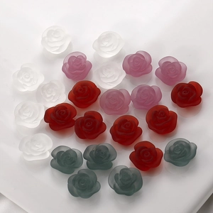 Matte translucent resin rose flower charms for DIY earrings and hair accessories set