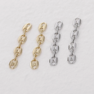 14k gold plated pig nose link drop earrings in shiny gold and silver finish