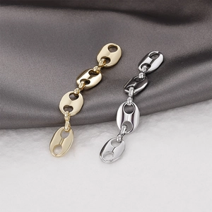 Polished 14k gold and silver pig nose chain links for DIY necklaces and jewelry making