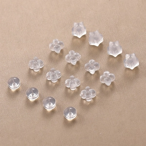 Clear Silicone Earring Backs Only (Without Earrings) Stoppers For Studs Hooks Star Flower Round Shape Earring Backings DIY Jewelry Making Accessories