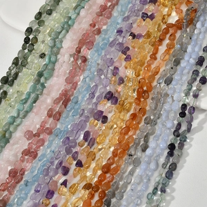 Macro shot of colorful irregular natural gemstone chips for DIY jewelry making