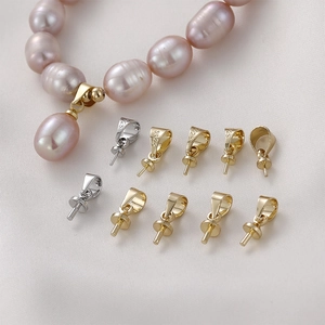 Vue détaillée des bélières en argent s925 plaqué or 14k pour pendentifs en perles