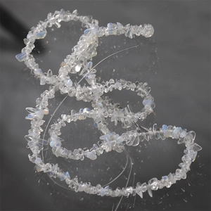 3-5mm iridescent blue moonstone irregular raw crystal beads for DIY jewelry making
