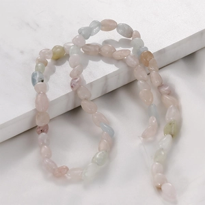 5-8mm natural irregular crystal quartz beads for DIY jewelry making on marble base
