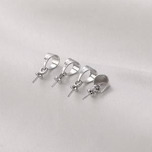 Lot de 4 bélières en argent S925 avec épingle pour création de pendentifs en perles