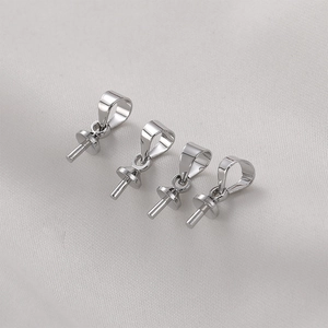Bélières à vis en or 14 carats argenté pour fabrication de bijoux en perles DIY