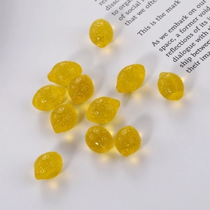 3D transparent yellow resin lemon charms for DIY handmade jewelry and necklaces